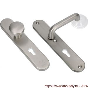 Ami VHB 250/50/1-169/50 veiligheidsvoordeur-knoplangschildgarnituur SKG*** Archi Design ovaal VHB 250/50/1 knop 169/50 profielcilinder PC 55 en deurkruk 356 Irox deurdikte 38-42 mm - A10901052 - afbeelding 5