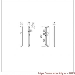 Ami VHB 257/32/2 veiligheidssmalschild SKG** Archi Design ovaal VHB 257/32/2 buiten en binnen blind Irox deurdikte 53-57 mm - A10901605 - afbeelding 6