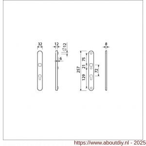 Ami VHB 257/32/2 veiligheidssmalschild SKG** Archi Design ovaal VHB 257/32/2 buiten en binnen profielcilinder PC 72 Irox deurdikte 53-57 mm - A10901606 - afbeelding 6