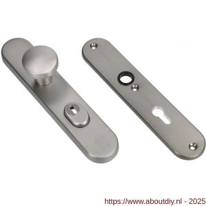 Ami VHB 250/15-169/50 KT veiligheids knop-kruk langschildgarnituur SKG*** kerntrekbeveiliging Archi Design ovaal VHB 250/15 knop 169/50 KT 72 en zonder deurkruk profielcilinder PC 72 Irox deurdikte 38-42 mm - A10901193 - afbeelding 5