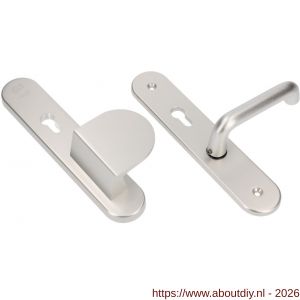 Ami VHB 250/50/1-90/83 senioren veiligheidsvoordeur-duwerlangschildgarnituur SKG** ovaal omkeer VHB 250/50/1 profielcilinder PC 72 omkeer deurduwer 90/83 rechts TS en deurkruk 356 M6 F1 (2 GTS) deurdikte 38-42 mm - A10900809 - afbeelding 1