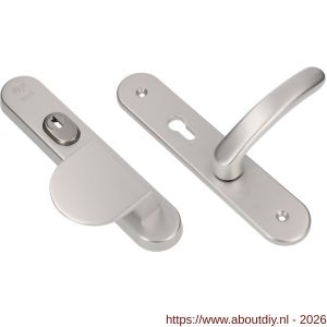 Ami VHB 250/15-90/83-378 KT senioren veiligheids Rotaveer duwer-kruk langschildgarnituur SKG*** kerntrekbeveiliging ovaal omkeer VHB 250/50/15 kerntrek KT 72 omkeer deurduwer 90/83 links en deurkruk 378 Rota profielcilinder PC - A10901104 - afbeelding 1