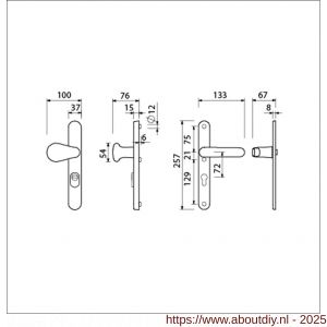 Ami VHB 257/37/2-173- 378 KT veiligheids Rotaveer knop-kruk smalschildgarnituur SKG** Archi Design ovaal VHB 257/37/15 KT 72 knop 173 Varo Irox en deurkruk 378 Rota 257/32/2 profielcilinder PC 72 deurdikte 53-57 mm - A10901603 - afbeelding 5
