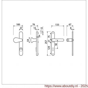 Ami VHB 257/37/2-173- 378 KT veiligheids Rotaveer knop-kruk smalschildgarnituur SKG** Archi Design ovaal VHB 257/37/15 KT 92 knop 173 Varo Irox en deurkruk 378 Rota 257/32/2 profielcilinder PC 92 deurdikte 53-57 mm - A10901604 - afbeelding 5