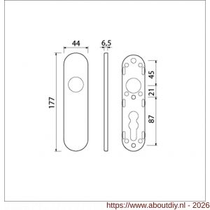 Ami 177/1 Klik kortschild aluminium blind F1 - A10900525 - afbeelding 2
