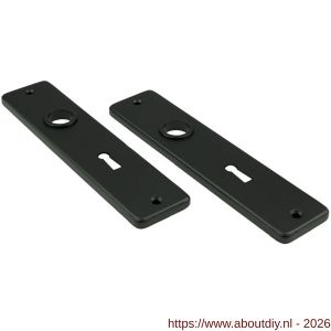 Ami 180/41 RH kortschild aluminium rondhoek sleutelgat SLG 56 zwart RAL 9005 structuur finish - A10900579 - afbeelding 1