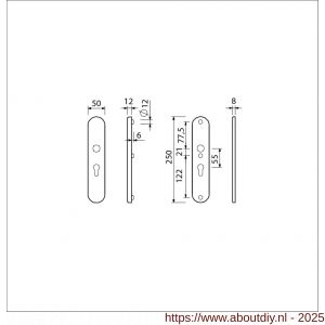 Ami VHB 250/50/1 veiligheidslangschild SKG*** ovaal VHB 250/50/1 buiten en binnen F1 profielcilinder PC 55 deurdikte 38-42 mm - A10900913 - afbeelding 5