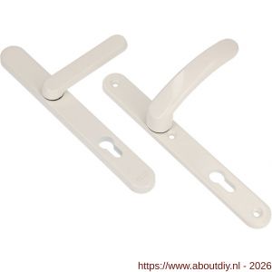 Ami VHB 257/32/2-373 veiligheids Rotaveer kruk-kruk smalschildgarnituur SKG** ovaal VHB deurkruk 373 vastdraaibaar 257/32/2 profielcilinder PC 92 wit RAL 9010 en deurkruk 378 Rota 257/32/2 profielcilinder PC 92 deurdikte 53-57 - A10901756 - afbeelding 1