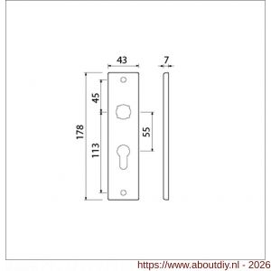 Ami 178/43 kortschild aluminium profielcilinder PC 55 F1 - A10900540 - afbeelding 2