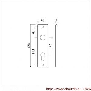 Ami 178/43 kortschild aluminium profielcilinder PC 72 F1 - A10900541 - afbeelding 2