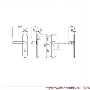 Ami VHB 250/50/1-386 veiligheids Rotaveer kruk-kruk langschildgarnituur SKG*** ovaal VHB 386 Rota 250/50/1 profielcilinder PC 72 F1 deurdikte 38-42 mm - A10901224 - afbeelding 5