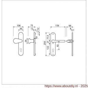 Ami VHB 250/50/1-386 veiligheids Rotaveer kruk-kruk langschildgarnituur SKG*** ovaal VHB 386 Rota 250/50/1 profielcilinder PC 92 F1 deurdikte 38-42 mm - A10901226 - afbeelding 5