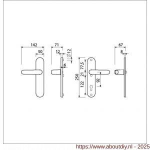 Ami VHB 250/50/1-378 veiligheids Rotaveer kruk-kruk langschildgarnituur SKG*** ovaal VHB deurkruk 378 Rota 250/50/1 blind en deurkruk 378 Rota profielcilinder PC 92 deurdikte 53-57 mm F1 - A10901219 - afbeelding 5