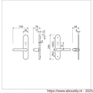 Ami VHB 250/50/1-386 senioren veiligheids Rotaveer kruk-kruk langschildgarnituur SKG** ovaal omkeer VHB deurkruk 386 Rota 250/50/1 profielcilinder PC 72 omkeer F1 deurdikte 53-57 mm - A10901231 - afbeelding 5