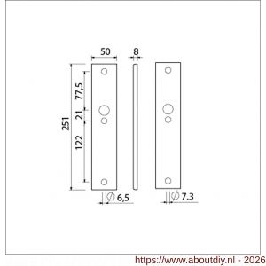 Ami 251/50/8 langschild aluminium blind F1 R6,5/R7,3 - A10900681 - afbeelding 2