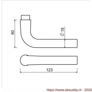 Ami 361 deurkruk aluminium deurdikte 53-57 mm zwart RAL 9005 structuur finish - A10900375 - afbeelding 5