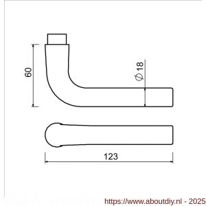 Ami 361 deurkruk gatdeel aluminium M6 zwart RAL 9005 structuur finish - A10900304 - afbeelding 5