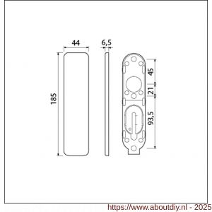 Ami 185/44 Klik kortschild aluminium geheel blind zwart RAL 9005 structuur finish - A10900607 - afbeelding 6