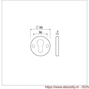 Ami 3 RH cilinderrozet aluminium rond profielcilinder PC zwart - A10900456 - afbeelding 5