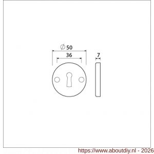 Ami 3 RH rond sleutelrozet aluminium rondhoek rond sleutelgat SLG F1 - A10900478 - afbeelding 2