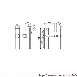 Ami VHB 251/50-169/50 veiligheidsvoordeur-knoplangschildgarnituur SKG*** VHB 251/50 knop 169/50 buiten en binnen blind en deurkruk 332 F1 deurdikte 38-42 mm - A10901071 - afbeelding 5