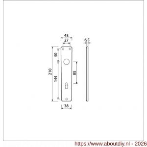Ami 218/3 RH langschild aluminium rondhoek bontebaard BB 85 F2 - A10900659 - afbeelding 2