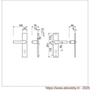 Ami VHB 251/50-379 veiligheids Rotaveer kruk-kruk langschildgarnituur SKG*** VHB deurkruk 379 Rota 251/50 profielcilinder PC 92 F1 en deurkruk 379 Rota 251/50 profielcilinder PC 92 deurdikte 53-57 mm - A10900932 - afbeelding 5