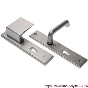 Ami VHB 251/50-90/80 veiligheidsvoordeur-duwerlangschildgarnituur SKG*** VHB 251/50 profielcilinder PC 72 deurduwer 90/80 rechts F1 profielcilinder PC 72 en deurkruk 356 deurdikte 53-57 mm - A10900982 - afbeelding 1