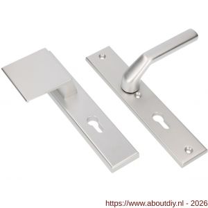 Ami VHB 251/50-90/80-379 veiligheidsvoordeur duwer-kruk Rotaveer langschildgarnituur SKG*** VHB 251/50 profielcilinder PC 92 deurduwer 90/80 links F1 en deurkruk 379 Rota 251/50 profielcilinder PC 92 deurdikte 38-42 mm - A10901021 - afbeelding 4