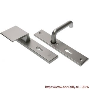 Ami VHB 251/50-90/80 veiligheidsvoordeur-duwerlangschildgarnituur SKG*** VHB 251/50 profielcilinder PC 55 deurduwer 90/80 links F1 profielcilinder PC 55 en deurkruk 356 deurdikte 38-42 mm - A10900966 - afbeelding 1