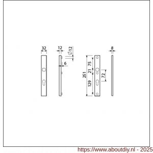Ami VHB 251/32 veiligheidssmalschild SKG** VHB 251/32 buiten en binnen profielcilinder PC 72 F1 deurdikte 53-57 mm - A10901558 - afbeelding 5