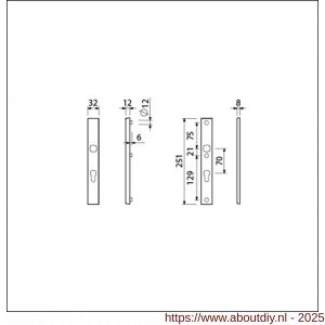 Ami VHB 251/32 veiligheidssmalschild SKG** VHB 251/32 buiten en binnen profielcilinder PC 70 F1 deurdikte 53-57 mm - A10901557 - afbeelding 5