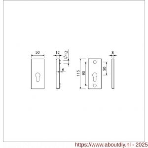 Ami VHB 115/50 veiligheidsrozet SKG*** VHB rozet 115/50 profielcilinder PC F1 deurdikte 38-42 mm - A10901524 - afbeelding 5