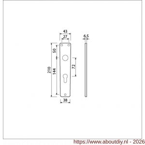 Ami 218/3 RH langschild aluminium rondhoek profielcilinder PC 72 F2 - A10900664 - afbeelding 2