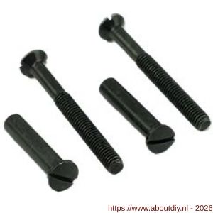 Ami deurbeslag patentbout compleet met huls zwart RAL 9005 structuur M4x38 mm set 2 stuks - A10901772 - afbeelding 1