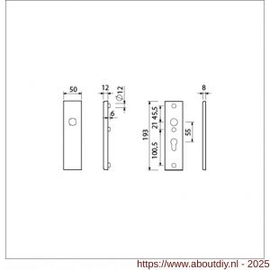 Ami VHB 193/50 veiligheidskortschild SKG*** VHB 193/50 buiten blind binnen profielcilinder PC 55 F1 deurdikte 38-42 mm - A10901350 - afbeelding 5