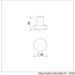Ami 169/50 knopkruk gatdeel aluminium Varo M6 zwart RAL 9005 structuur finish - A10900427 - afbeelding 2