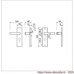 Ami VHB 193/50 veiligheidskortschild SKG*** VHB 193/50 buiten en binnen profielcilinder PC 55 en deurkruk 332 F2 deurdikte 38-42 mm - A10901361 - afbeelding 5