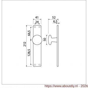 Ami 212/41 RH knoplangschild aluminium knop 160/50 vast langschild 212/41 RH rondhoek blind F1 - A10900748 - afbeelding 2