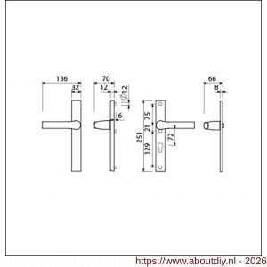 Ami VHB 251/32-379 veiligheids Rotaveer kruk-kruk smalschildgarnituur SKG** VHB deurkruk 379 Rota 251/32 blind F1 en deurkruk 379 Rota 251/32 profielcilinder PC 72 deurdikte 53-57 mm - A10900887 - afbeelding 5