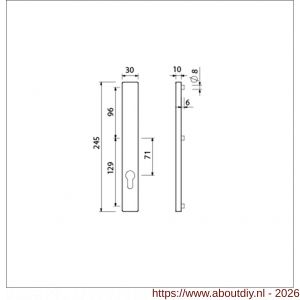 Ami 245/30 smalschild aluminium zonder krukgat profielcilinder PC 92 M5 F1 - A10900781 - afbeelding 2
