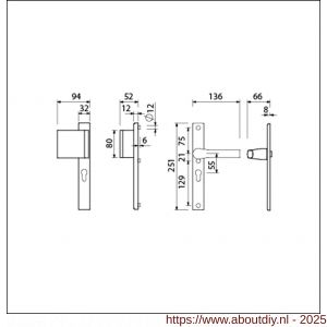 Ami VHB 251/32-90/80-379 veiligheids Rotaveer duwer-kruk smalschildgarnituur SKG** VHB 251/32 profielcilinder PC 55 deurduwer 90/80 links F1 en deurkruk 379 Rota 251/32 profielcilinder PC 55 deurdikte 53-57 mm - A10900818 - afbeelding 5