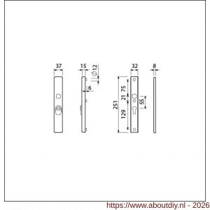 Ami VHB 251/37 KT veiligheidssmalschild SKG*** kerntrekbeveiliging VHB 251/37 buiten kerntrek KT 55 en 251/32 binnen profielcilinder PC 55 F1 deurdikte 53-57 mm - A10901624 - afbeelding 5