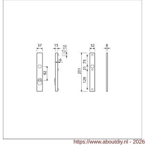 Ami VHB 251/37 KT veiligheidssmalschild SKG*** kerntrekbeveiliging VHB 251/37 buiten kerntrek KT 92 en 251/32 binnen blind F1 deurdikte 53-57 mm - A10901628 - afbeelding 5