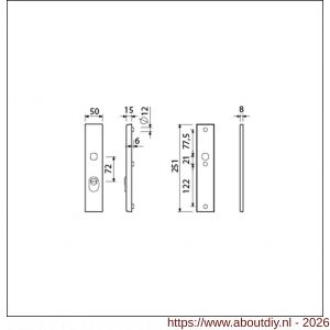 Ami VHB 250/15 KT veiligheidslangschild SKG*** kerntrekbeveiliging ovaal VHB 250/50/15 buiten kerntrek KT 72 en binnen blind F1 deurdikte 38-42 mm - A10901472 - afbeelding 2