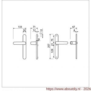 Ami VHB 257/32/2-378 veiligheids Rotaveer kruk-kruk smalschildgarnituur SKG** ovaal VHB deurkruk 378 Rota 257/32/2 blind F1 en deurkruk 378 Rota 257/32/2 blind deurdikte 53-57 mm - A10901589 - afbeelding 5