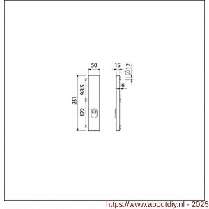 Ami VHB 251/15 KT veiligheidslangschild SKG*** kerntrekbeveiliging buitenlangschild 251/50/15 zonder krukgat KT 72 mm F1 - A10901487 - afbeelding 6