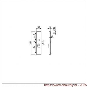 Ami VHB 251/15 KT veiligheidslangschild SKG*** kerntrekbeveiliging buitenlangschild 251/50/15 KT 55 mm F1 - A10901488 - afbeelding 6
