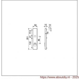 Ami VHB 251/15 KT veiligheidslangschild SKG*** kerntrekbeveiliging buitenlangschild 251/50/15 KT 85 mm F1 - A10901491 - afbeelding 6