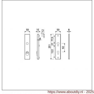 Ami VHB 251/15 KT veiligheidslangschild SKG*** kerntrekbeveiliging VHB 251/50/15 buiten KT 92 binnen profielcilinder PC 92 F1 deurdikte 53-57 mm - A10901516 - afbeelding 6